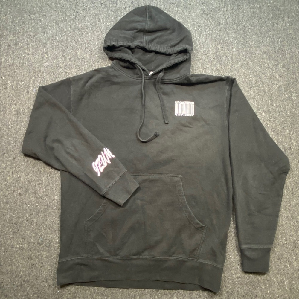 Uncultured Izumi Anime Streetwear Mens Large Black Graphic Pullover Hoodie L - Picture 1 of 11